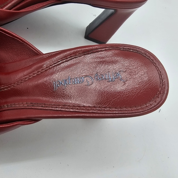 Jeffrey Campbell Unamused Cherry Red Block-Heel Pointed-Toe Mules Size 8 - Picture 9 of 16